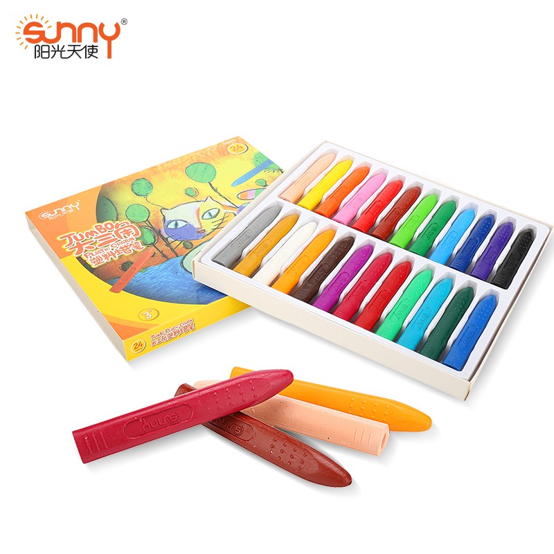 大三角蜡笔纸盒24装 水彩笔 供应 贝发集团股份有限公司